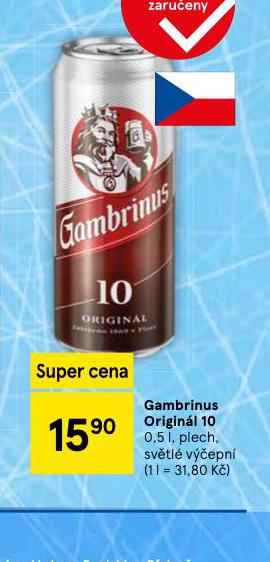 PIVO GAMBRINUS ORIGINL 10
