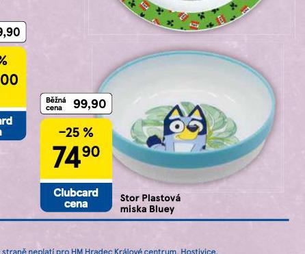 STOR PLASTOV MISKA BLUEY
