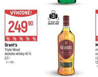 GRANTS TRIPLE WOOD WHISKY