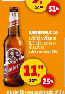 PIVO GAMBRINUS ORIGINL 10