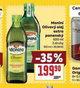 MONINI OLIVOV OLEJ EXTRA PANENSK
