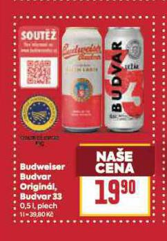 PIVO BUDWEISER BUDVAR ORIGINAL