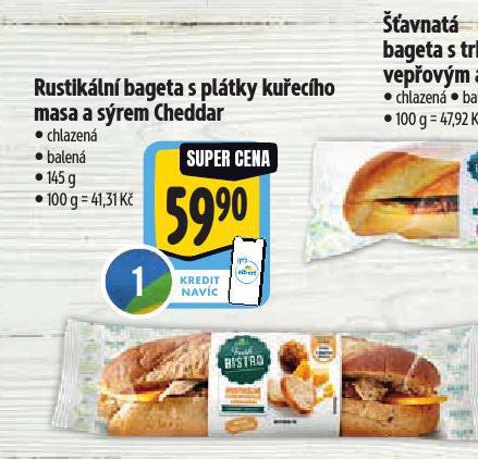 RUSTIKLN BAGETA S PLTKY KUECHO MASA A SREM CHEDDAR