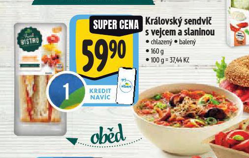 KRLOVSK SENDVI S VEJCEM A SLANINOU
