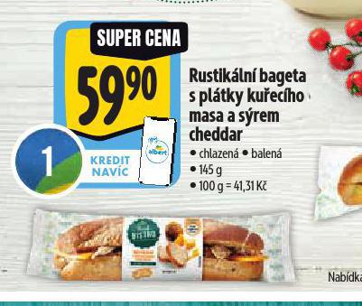 RUSTIKLN BAGETA S PLTKY KUECHO MASA A SREM CHEDDAR