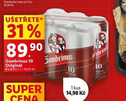 PIVO GAMBRINUS ORIGINL 10