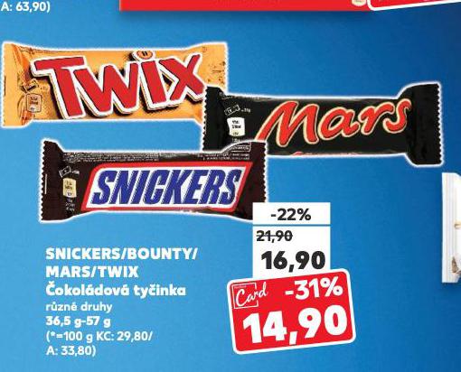 SNICKERS, MARS, TWIX, BOUNTY