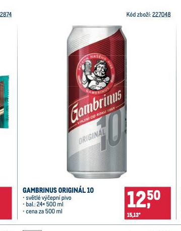 PIVO GAMBRINUS ORIGINL