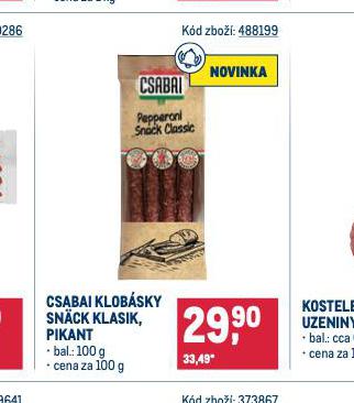 CSABAI KLOBSKY SNACK KLASIK, PIKANT