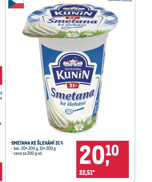 KUNN SMETANA KE LEHN 31%