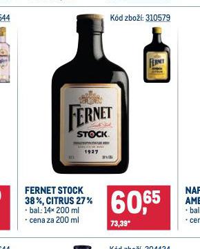FERNET STOCK 38%, CITRUS 27%