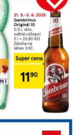 PIVO GAMBRINUS ORIGINL 10