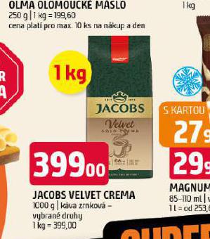 JACOBS VELVET CREMA ZRNKOV KVA