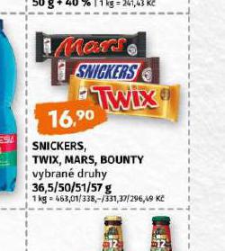 SNICKERS BOUNTY TWIX MARS