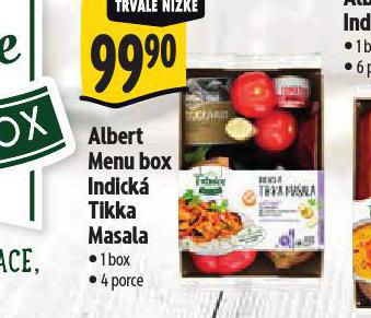 ALBERT MENU BOX INDICK TIKKA MASALA