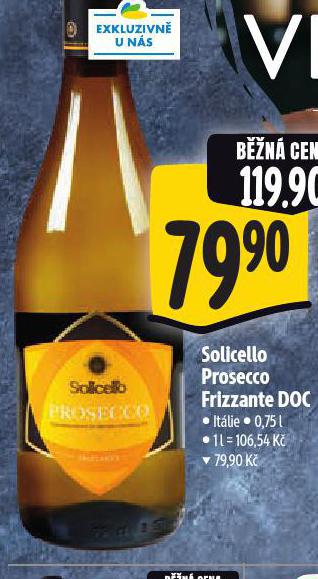 SOLICELLO PROSECCO FRIZZANTE DOC
