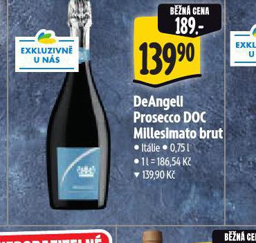 DEANGELI PROSECCO DOC  MILLESIMATO BRUT