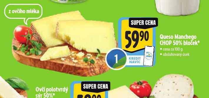 QUESO MANCHEGO CHOP 50% BLOEK