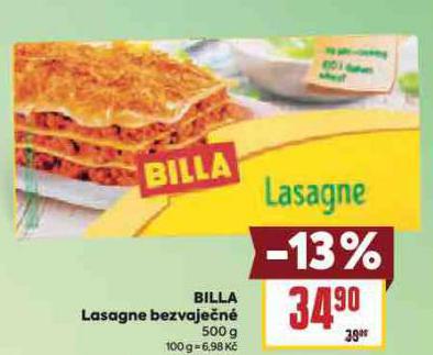 BILLA LASAGNE BEZVAJEN
