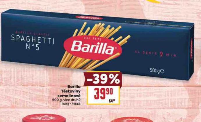 BARILLA TSTOVINY SEMOLINOV
