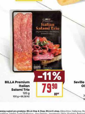 BILLA PREMIUM ITALIAN SALAMI TRIO