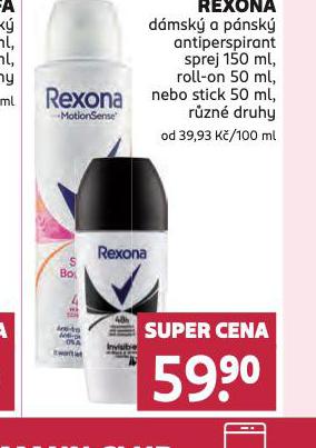 REXONA ANTIPERSPIRANT, ROLL-ON, STICK