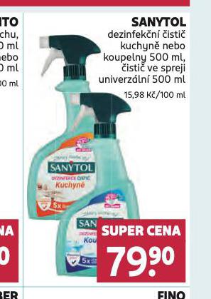 SANYTOL DEZINFEKN ISTI NA KOUPELNY A KUCHYN
