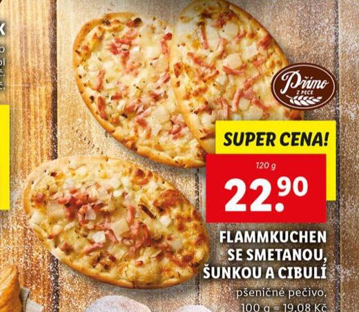 FLAMMKUCHEN SE SMETANOU, UNKOU A CIBUL