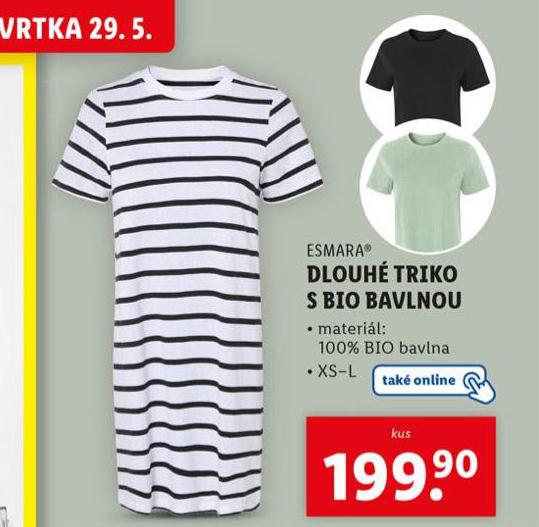 DLOUH TRIKO S BIO BAVLNOU