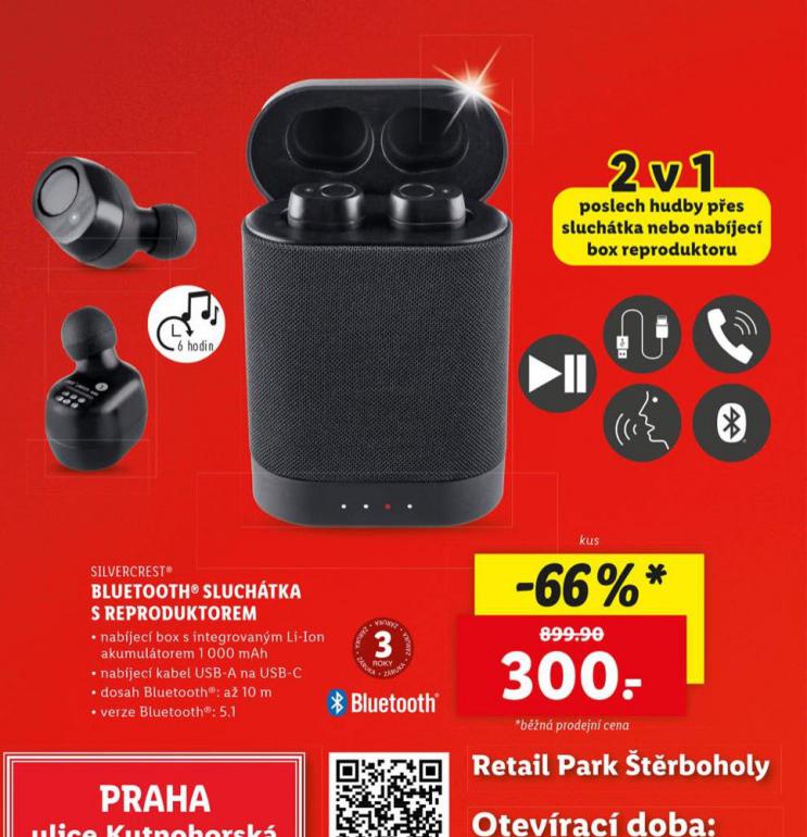 BLUETOOTH SLUCHTKA S REPRODUKTOREM