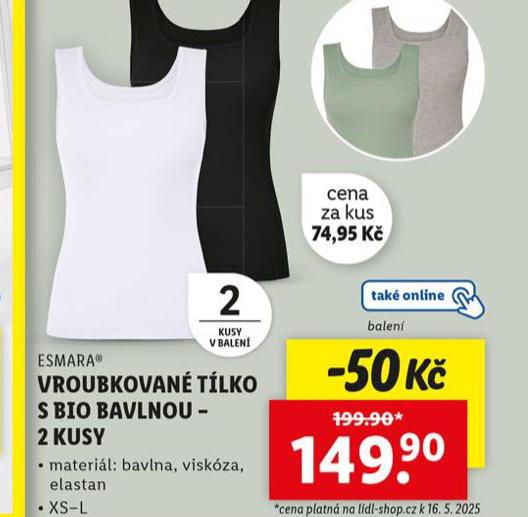 VROUBKOVAN TLKO S BIO BAVLNOU - 2 KUSY