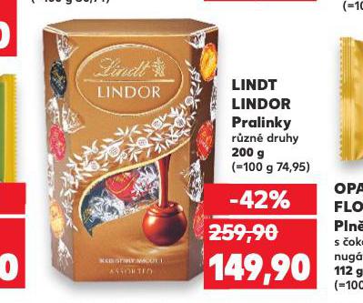 LINDT LINDOR PRALINKY