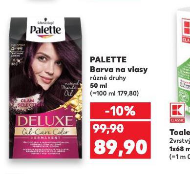 PALETTE BARVA NA VLASY