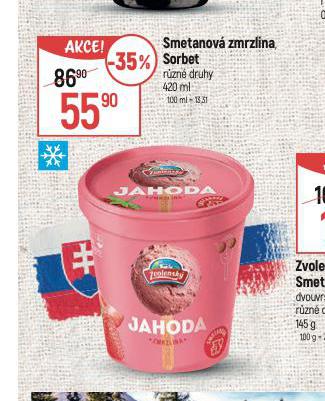 SMETANOV ZMRZLINA, SORBET