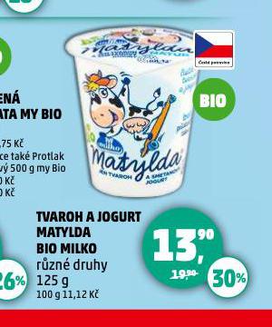 TVAROH A JOGURT MATYLDA BIO MILKO