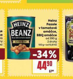 HEINZ FAZOLE V TOMATOV OMCE, BBQ OMCE