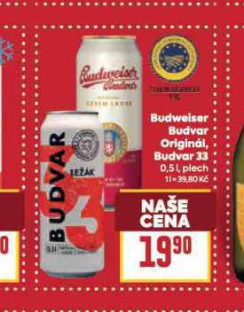 PIVO BUDWEISER BUDVAR ORIGINAL