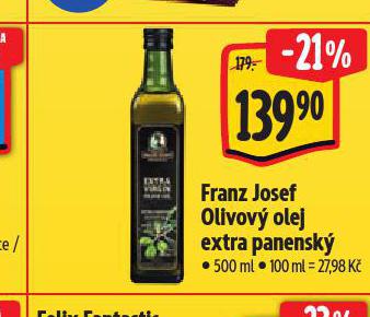 FRANZ JOSEF OLIVOV OLEJ EXTRA PANENSK