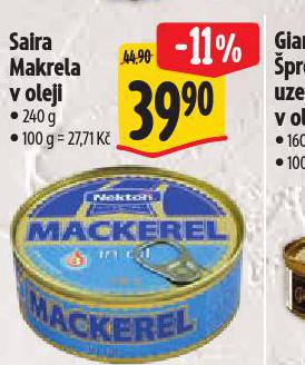 SAIRA MAKRELA V OLEJI