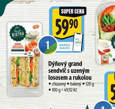 DOV GRAND SENDVI S UZENM LOSOSEM A RUKOLOU