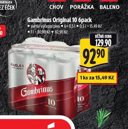 PIVO GAMBRINUS ORIGINL 10