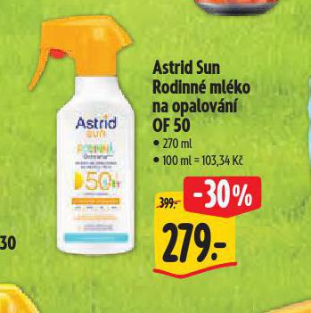 ASTRID SUN RODINN MLKO NA OPALOVN OF50