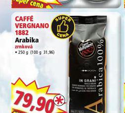 CAFF VERGNANO 1882 ARABIKA ZRNKOV