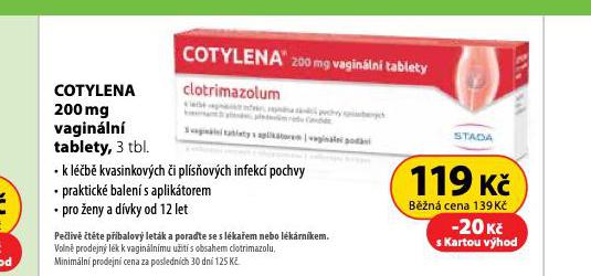 COTYLENA VAGINLN TABLETY