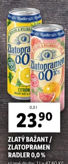 ZLAT BAANT / ZLATOPRAMEN RADLER 0,0%