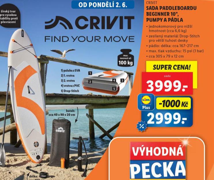 SADA PADDLEBOARDU BEGINNER 10"", PUMPY A PDLA