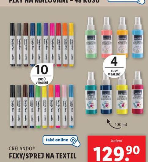 FIXY / SPREJ NA TEXTIL