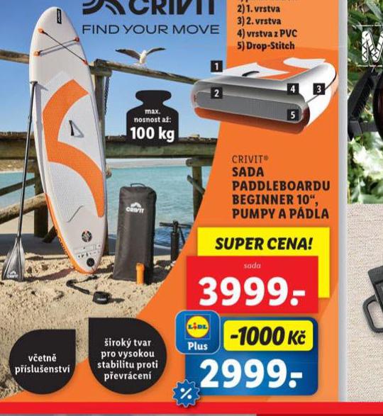 SADA PADDLEBOARDU BEGINNER 10"", PUMPY A PDLA