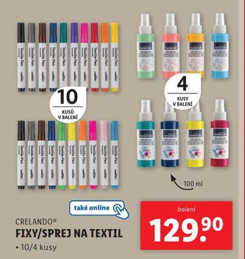 FIXY / SPREJ NA TEXTIL