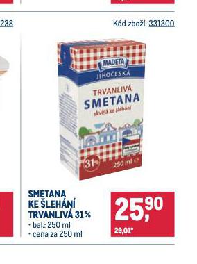 SMETANA KE LEHN TRVANLIV 31%
